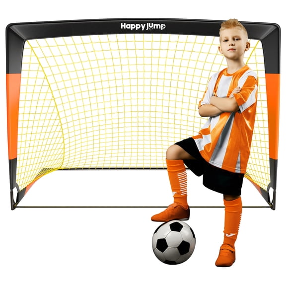 Happy Jump Portable Soccer Goal, 4x3 ft, Foldable, Durable Dacron Net