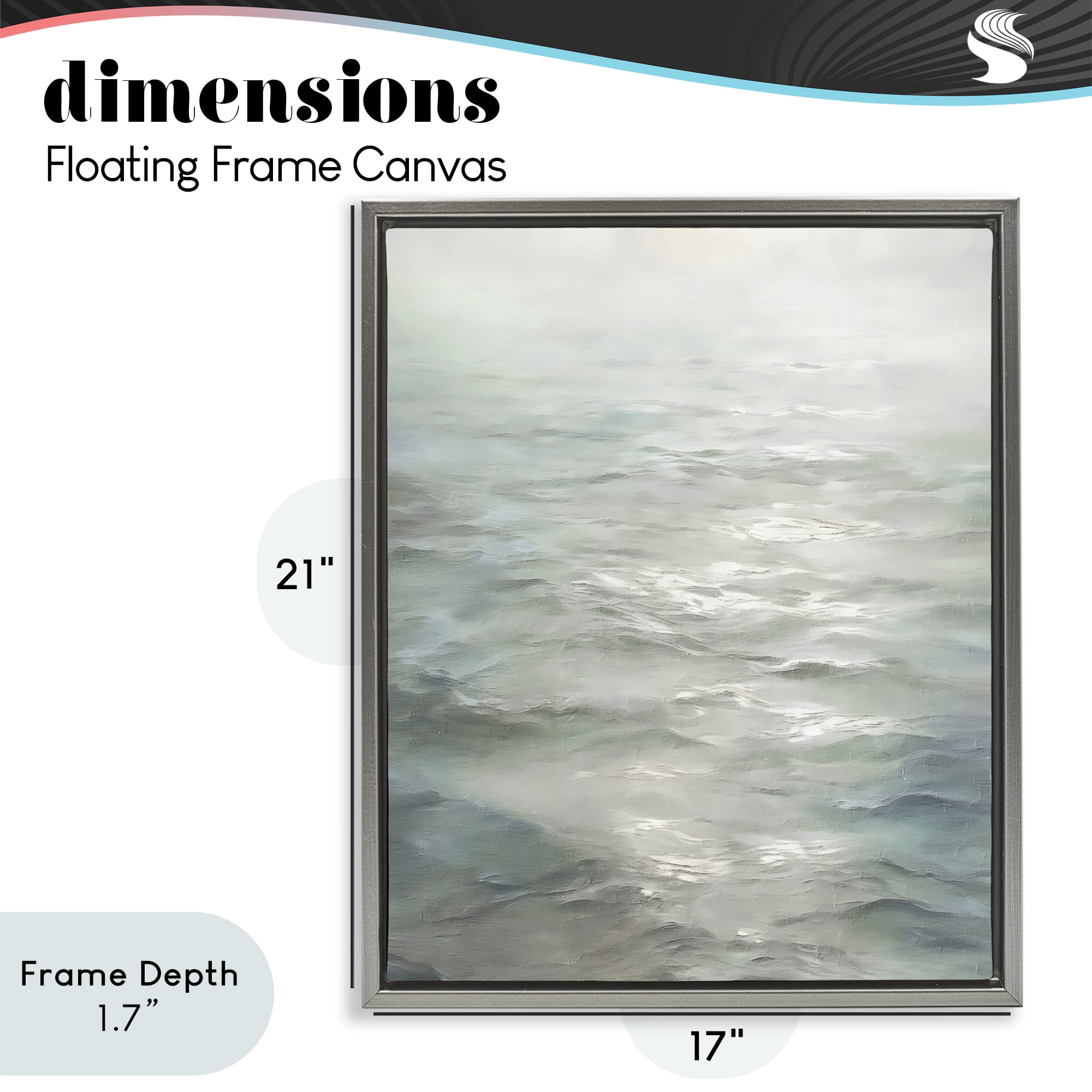 Stupell Industries Shallow Reflections on Sea Gray Framed Floater Canvas Wall Art, design by Riley B