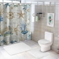 thumbnail image 7 of Orinice  Vintage Nautical Coastal Shower Curtain, Ocean Theme Starfish Seashell Conch Seahorse Blue Bathroom CurtainPolyester Fabric Waterproof Bath Curtain with 12 Hooks 69x72, 7 of 7