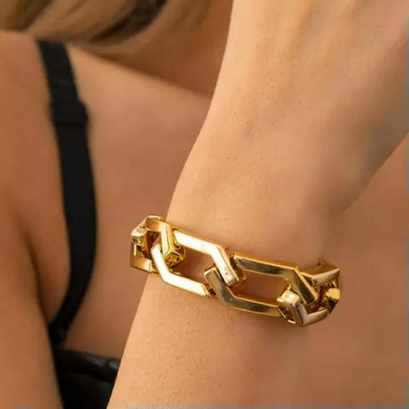 K-KED Women Fashion Delicate Jewelry Gold Or Silver Thick Link Chain Boho Choker Necklace-Bracelet