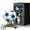 Blue, variant on Soccer Ball Shaped Rotating Drinking Glass Cup - 10oz 360° Rotating Whiskey Glass with Gold Base, Sports Themed Gift for Soccer Fans