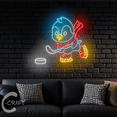 thumbnail image 3 of C-CRAFT Penguin Play Ice Hockey Neon Led Light Up 33 inch for Ice Hockey Club Bedroom Wall Decor, 3 of 5