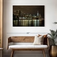 thumbnail image 3 of Elephant Stock The Brooklyn Bridge After Dark Wall Art - Horizontal Canvas Wall Art - Living Room Wall Decor - City Canvas - Brown And Green Decor By Scott Stulberg - 45" x 30", 3 of 8