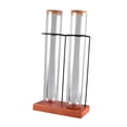 thumbnail image 2 of Luzkey Coffee Bean Container Sturdy Coffee Bean Cellars Desktop Decoration Airtight Glass Tube with Wooden Base for Kitchen Cafes Restaurant double tube, 2 of 8