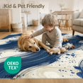 thumbnail image 4 of ODIKA 2'x3' Washable Throw Rug Non-Slip, Low Profile, Flatwoven, Easy Care Hallway Contemporary Long Displaying Fluid Paint Abstract Hallways for Study Room, 4 of 7