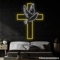 thumbnail image 4 of Glowneon Cross Dove Bird Neon Sign, Cross Pigeon LED Sign, Cross Neon Light, Custom Neon Sign, 4 of 5