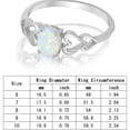thumbnail image 4 of YYDD.Created Oval White Opal Rings 925 Sterling Silver Gemstone Jewelry for Womens (Size 9), 4 of 5