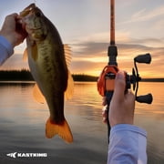 KastKing Baitcaster Fishing Rod and Reel Combo,Cast-610 Mh-right Handed Twin-Tip IM6 Graphite-Lethal Blaze