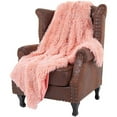 thumbnail image 2 of Homore Soft Fuzzy Faux Fur Throw Blanket, Decorative Shaggy Blanket for Couch Sofa Bed, 60" x 80" , Pale Peach, 2 of 7