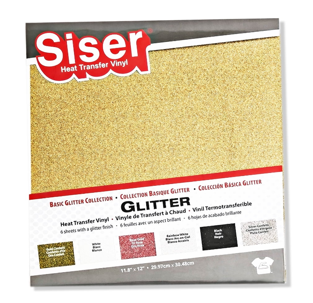 siser heat transfer vinyl basic glitter collection 6 pack