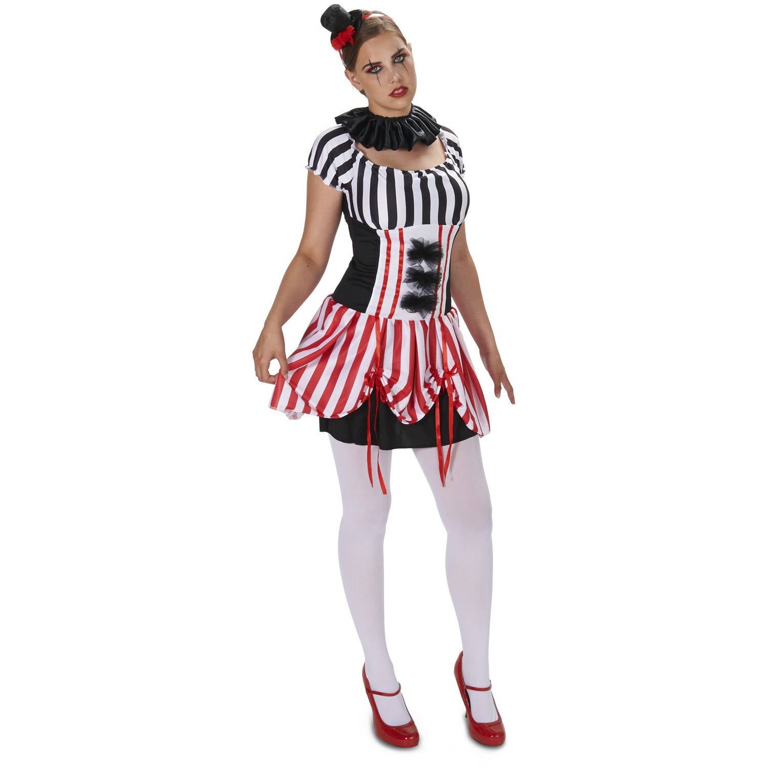 Carn-Evil Vintage Striped Dress Women's Adult Halloween Costume ...