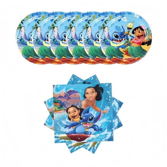 40pcs Blue Alien Theme Party Supplies Include 20 Plates, 20 Napkins for Birthday Party Decoration