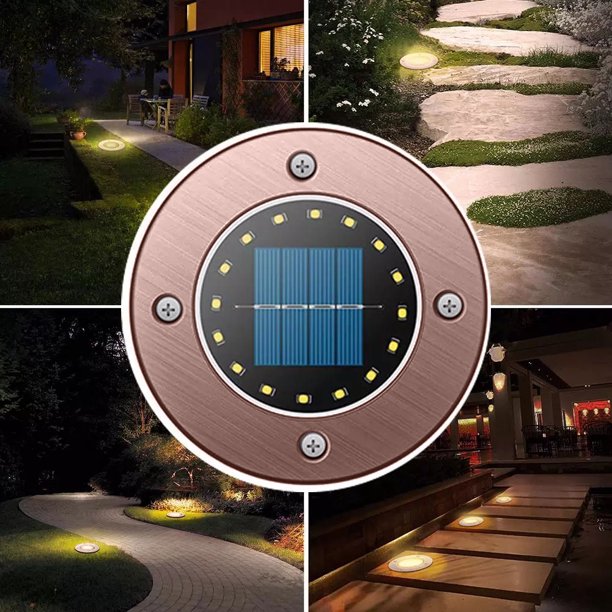 EIMELI 1PCS Solar Ground Lights,LED Solar Garden Lamp Waterproof In-Ground Outdoor Landscape Lighting for Patio Pathway Lawn Yard Deck Driveway Walkway Warm White - image 4 of 8