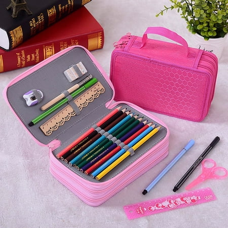 - On Clearance Big Capacity 2 layer 36 Holes Pen Pencil Case Box Pouch with Zipper Artist Crafts Stationary Makeup Cosmetic Storage Organizers
