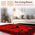 thumbnail image 2 of ODIKA 9'x12' Machine Washable Non-Slip Area Rug, Haunting Monochrome Bat Design High Traffic Rug, Red, 29676, 2 of 7
