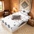 thumbnail image 5 of Manfei Boho Aztec Twin Sheets, White Taupe Tribal Geometric Bedding, Reversible 3 Pieces1 Flat Sheet + 1 Fitted Sheet + 1 Pillowcase, 5 of 6