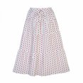 thumbnail image 7 of Women Polka Dot Midi Skirt Large Ruffle Hem Tie Waist A Line Flowy Casual Skirt with Drawstring for Daily Wear Pink XL(XL), 7 of 7