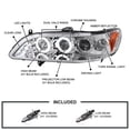 thumbnail image 3 of Spec-D Tuning Chrome Housing Clear Lens Projector Headlights Compatible with 1998-2002 Honda Accord 2/4 Door, Left + Right Pair Headlamps Assembly, 3 of 5