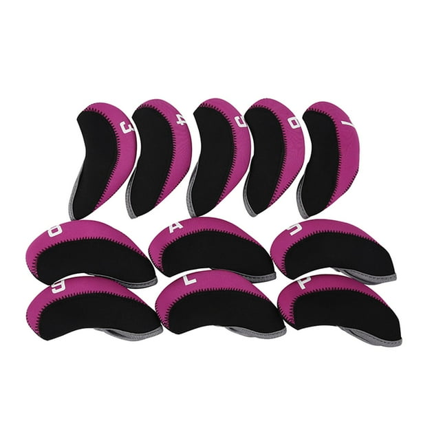 Protector de cabeza de hierro de Golf de 11 piezas, cubiertas de cabeza de Rosado Sharpla Cubierta de cabeza de hierros de golf