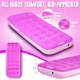 thumbnail image 2 of Pittman Outdoors Kids Air Mattress, 74" x 30" Inflatable Bed with Pump & Backpack, Pink, 2 of 6