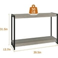 thumbnail image 2 of 40" Farmhouse Console Table, Slatted 2-Tier Entryway Table with Storage Shelf, Grey Sofa Table for Living Room, Hallway, or Foyer, Grey, 2 of 7