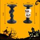 thumbnail image 5 of Skull Candle Holder, Halloween Candle Holder Decoration, Black Resin Candle Holder Gothic Horrifying Raven Decorative Candle Holder for, 5 of 5