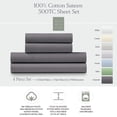 thumbnail image 2 of Ella Jayne 100% Cotton Sateen 500 Thread Count Deep Pocket 4-piece Sheet Set, Full, Charcoal, 2 of 6