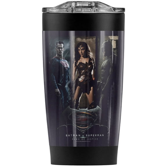 Batman V Superman 3 Phases Stainless Steel Tumbler 20 oz Coffee Travel Mug/Cup, Vacuum Insulated & Double Wall with Leakproof Sliding Lid | Great for Hot Drinks and Cold Beverages