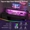 thumbnail image 3 of Eunos 47.2 inch Black Computer Desk Gaming Desk with Power Outlets & LED Light and 4 Tiers 6 Drawers for Home Office, 3 of 8