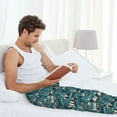 thumbnail image 4 of Uemuo Modern Excavator Pattern Men's Wide Leg Palazzo Lounge Pants with Pockets Light Weight Loose Comfy Casual Pajama Pants-Small, 4 of 9