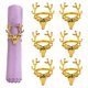 thumbnail image 1 of 12 anillos de servilleta navideños con forma de reno, porta servilletas con hebillas para el hogar, juego de porta servilletas festivos para decoración de mesa(dorado), 1 of 4