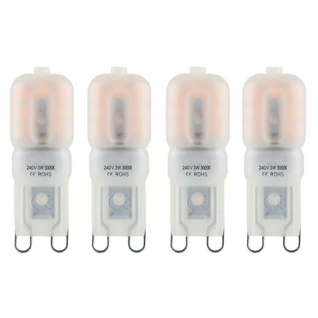 Luz LED G9 Lámpara LED Cristal Crema Blanco Carcasa Luz 240V 3W 6000K Lámpara, Blanco Frío, 4 piezas Guardurnaity HA003461-07B