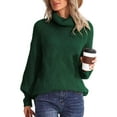 thumbnail image 2 of ZAXARRA Pull à Col Roulé pour Femmes Couleur Unie Manches Longues Haut Tricoté pour Automne Hiver Mode Urbaine Chaud, 2 of 6