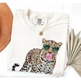 thumbnail image 3 of Leopard Bubble Gum Graphic Comfort Colors Shirt, Cool Cheetah With Sunglasses Tee, Trendy Animal Lover T-Shirt, 3 of 4