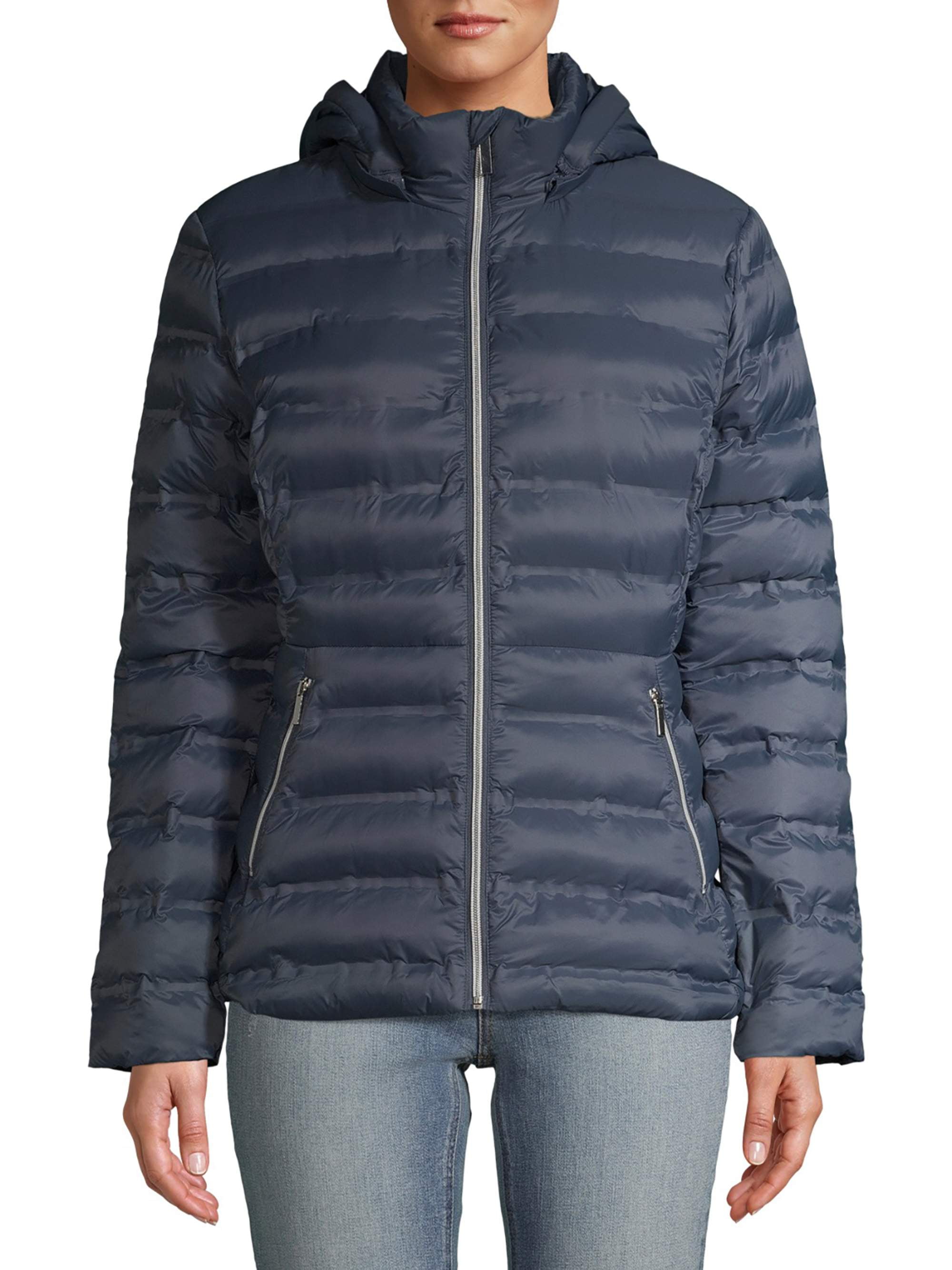 Time and Tru Time and Tru Women's Packable Puffer Jacket with Hood