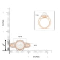 thumbnail image 6 of ANGARA Freshwater Cultured Pearl and Diamond Ring with Floral Halo in 14K Rose Gold for Women | June Birthstone, Birthday, Anniversary, Jewelry Gift for Women | Pearl Ring, 6 of 10