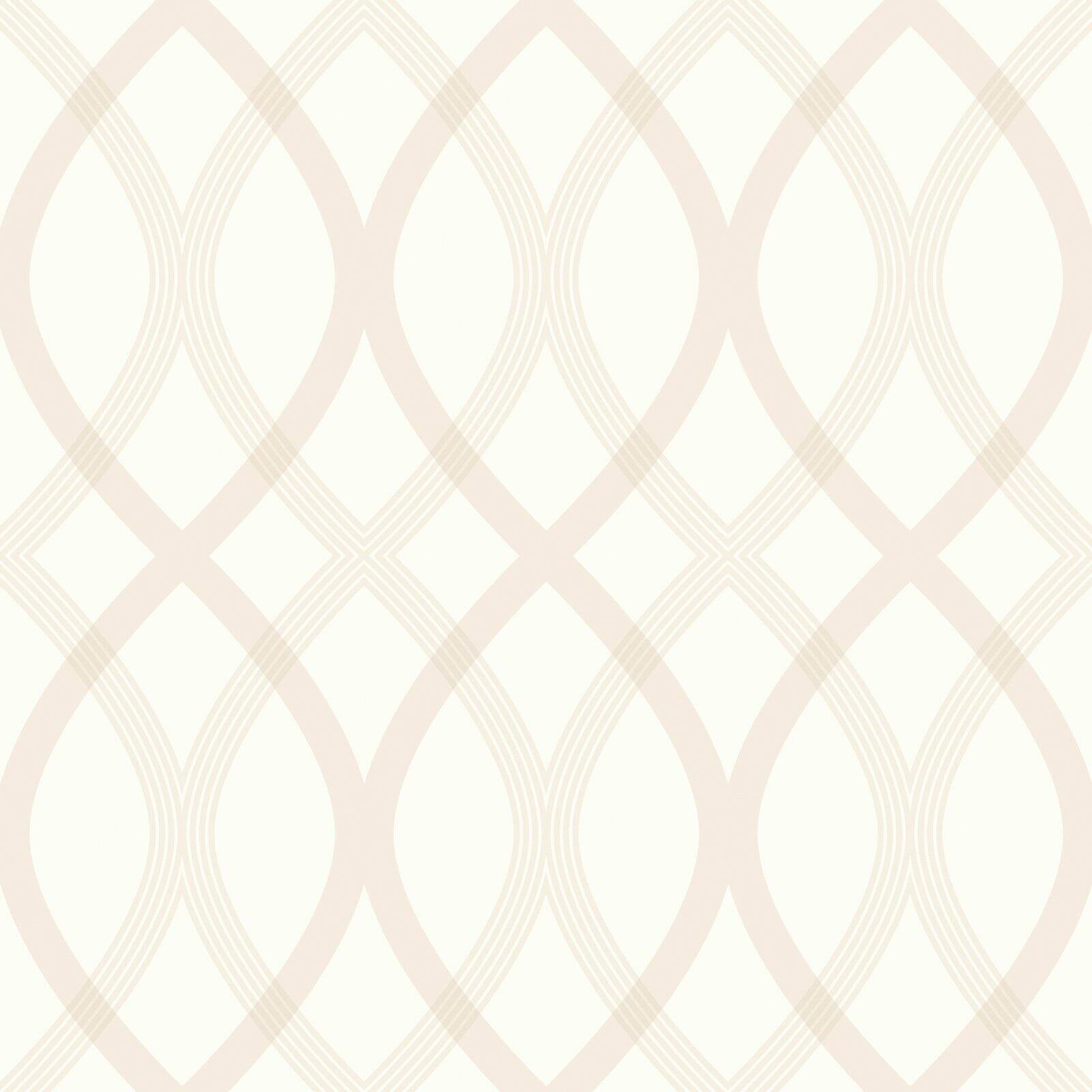 Beacon House Contour Beige Geometric Lattice Wallpaper, 396-in by 20.5-in, 56.38 sq. ft.