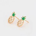 thumbnail image 3 of Bonitos Aretes Dama Piña Cristales Swarovski Oro 14K Lam dorado Unitalla, 3 of 7