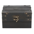 thumbnail image 2 of Wooden Treasure Chest Case Trinket Box, Vintage Wooden Jewelry Storage Box Handmade Grey  For Tabletop, 2 of 8