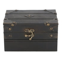 Retro Vintage Wooden Jewelry Box Treasure Storage Box Organizer Container Case Chest Trinket Box for Girls Girlfriend Women Grey