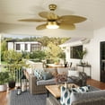 thumbnail image 2 of Uforic 52-Inch Tropical Ceiling Fan with LED Light and Remote,5 Palm Leaf Blades ceiling fan - Gold, 2 of 12