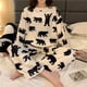 thumbnail image 1 of Pijamas de mujer de invierno de franela de manga larga con forro polar grueso de coral lindo traje de otoño e invierno para el hogar para mujer, 1 of 6