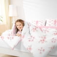 thumbnail image 3 of Manfei Lovely Monogram T Full Size Comforter Sets,Pretty Bownot Bedding Comforter Set,Pink,Pink Reversible,3-Piece,1 Comforter and 2 Pillowcases, 3 of 7