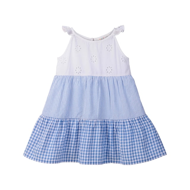 Vestido Beebay Mix-Match con volantes azul de algodón, 5 años