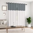 thumbnail image 5 of Lfeey Blackout Curtains for Bedroom 63 inch Long, Gray White, Modern Minimalist Thermal Insulated Grommet Window Drapes, 2 Panels, 5 of 6