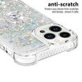 thumbnail image 3 of Funda para iPhone 14 Pro con Brillo Líquido Flotante, Purpurina, Parachoques y Anillo Giratorio Soporte, 3 of 5