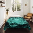 thumbnail image 4 of Teal Black Floral Tapestry for Bedroom Wall Hanging Tapestry, Modern Minimalist Ombre Botanical Ceiling Backdrop Tapestries Poster Blanket Wall Decor for Teens Room Living Room Dorm 39" x 59", 4 of 8