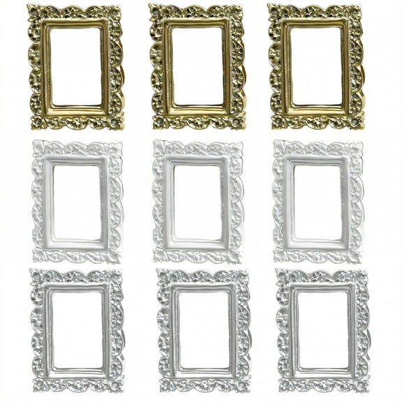 DESIGNICE 9Pcs Vintage Picture Frames,Compact Size Small Picture Frames,Space Saving Photo Frame,3.94"X1.58"