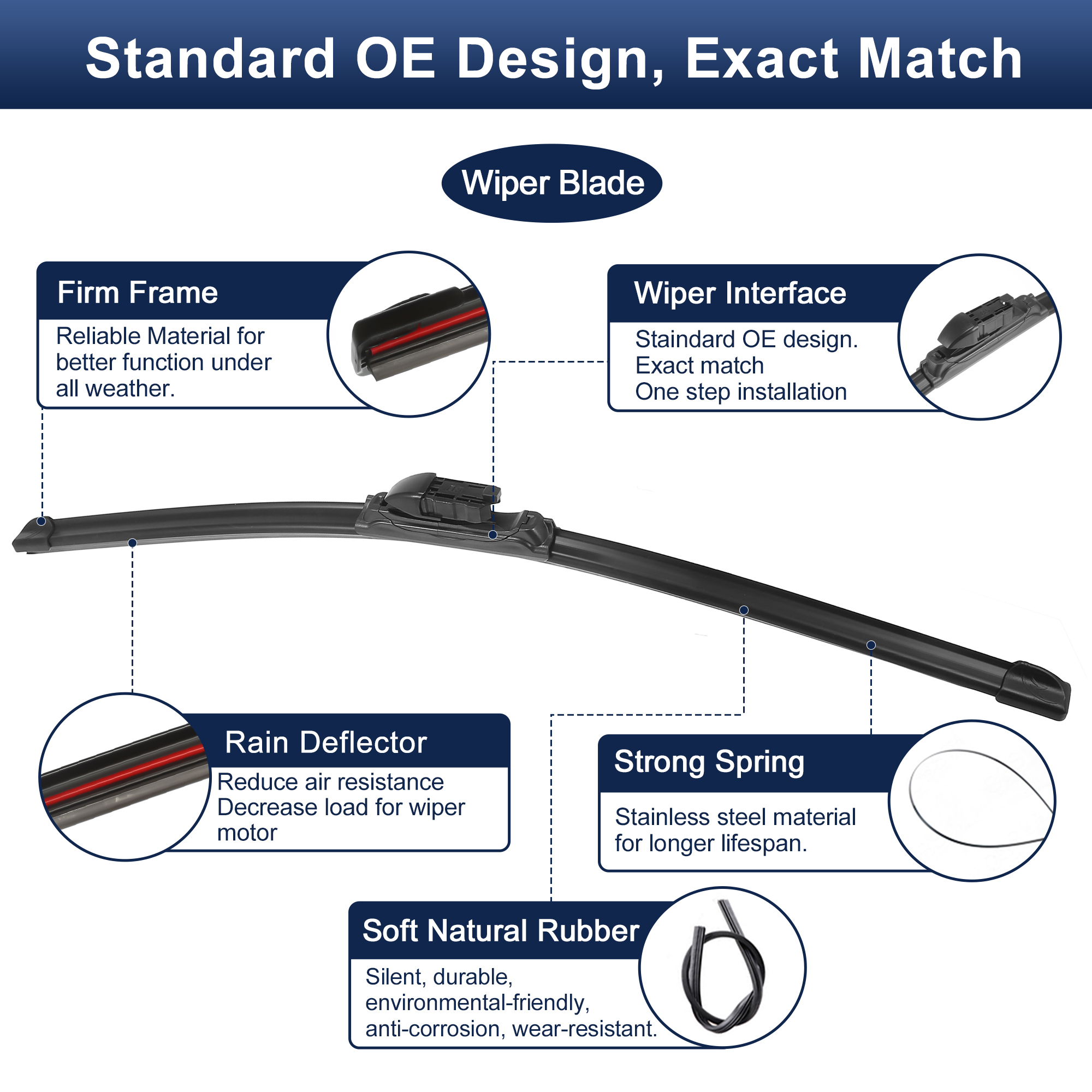 Unique Bargains 24"+21" Front Windshield Wiper Blade for Chevrolet Traverse 2009-2012 Premium Set Upgraded Stability