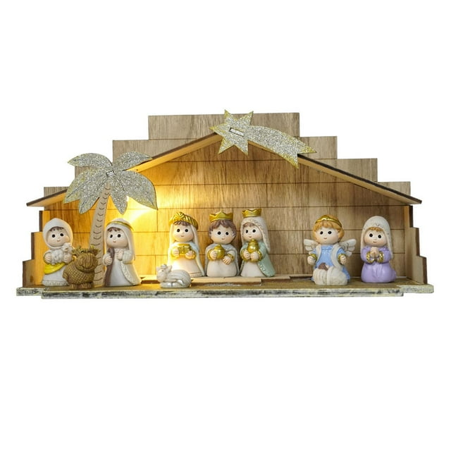 Juego De Natividad Adorno De Esculturas Religiosas Para Iglesia De Escritorio Zulema Estatuilla de la Natividad
